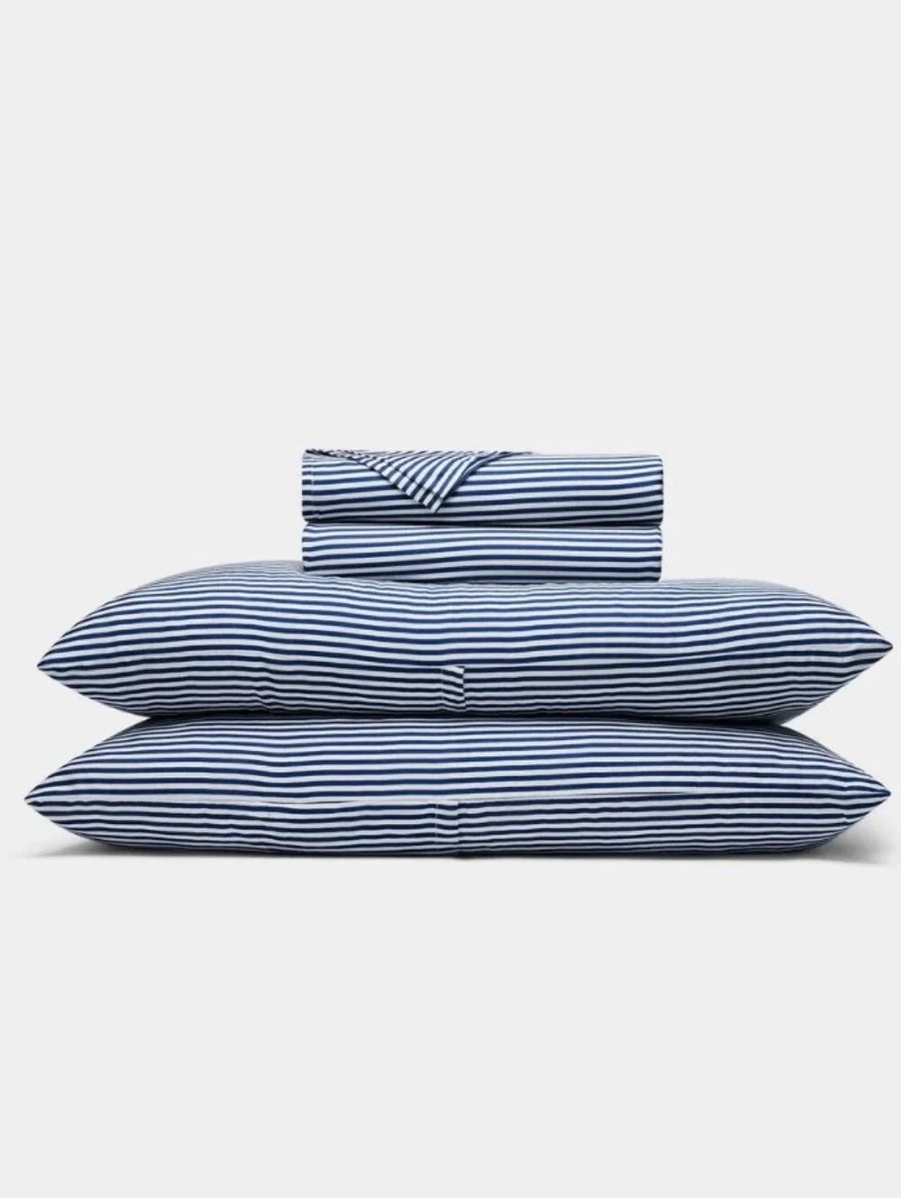 Cozy Earth Bamboo Sheet Set Classic Stripe In Pacific Blue